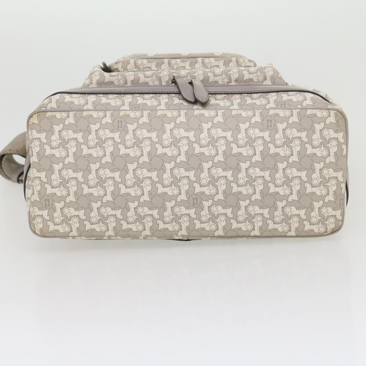Celine Salky Pattern Shoulder Bag Ai Tominaga PVC Leather Gray  ac919