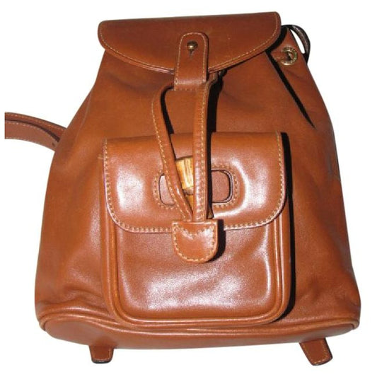 Gucci Vintage Pursesdesigner Purses Caramel Brown Leather Backpack