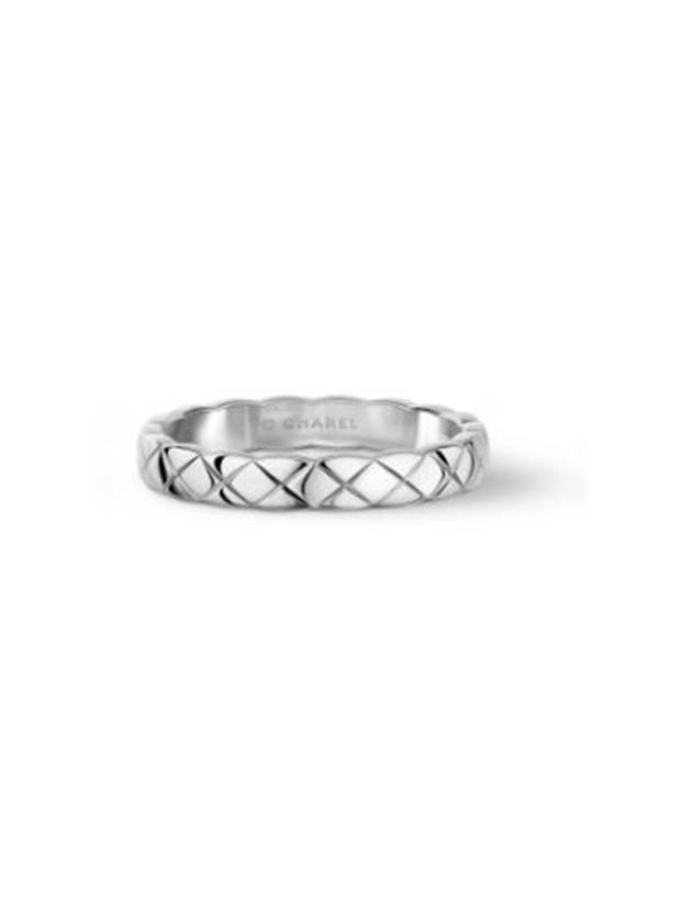 Coco Crush Quilted Ring White Gold Chanel