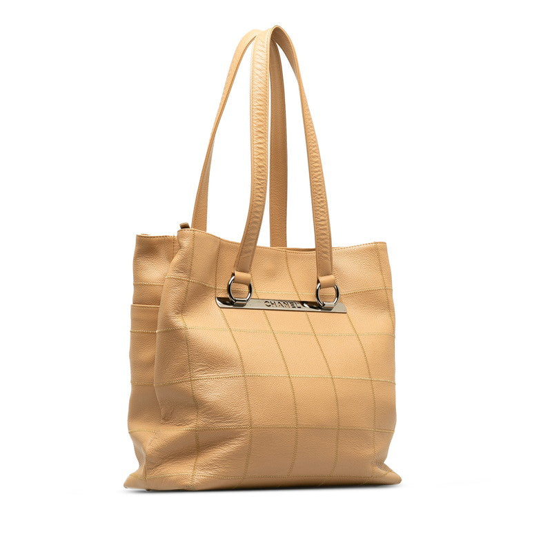 Chanel Chocolate Bar  Bag houlder Bag Beige Caviar S  CHANEL