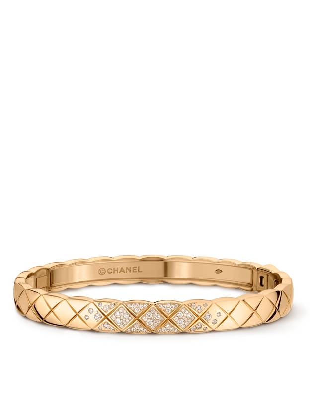 Coco Crush Quilted Diamond Bracelet Gold Chanel