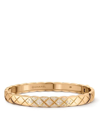 Coco Crush Quilted Diamond Bracelet Gold Chanel