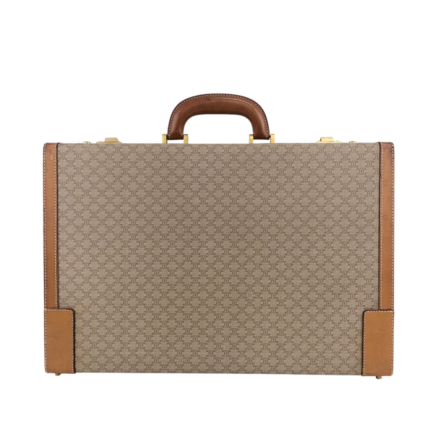CELINE Macadam Handbag Trunk Case Beige Vintage mp7ck6