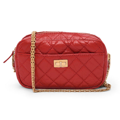 Chanel Red Aged Quilted Calfskin Mini Reissue Camera Case