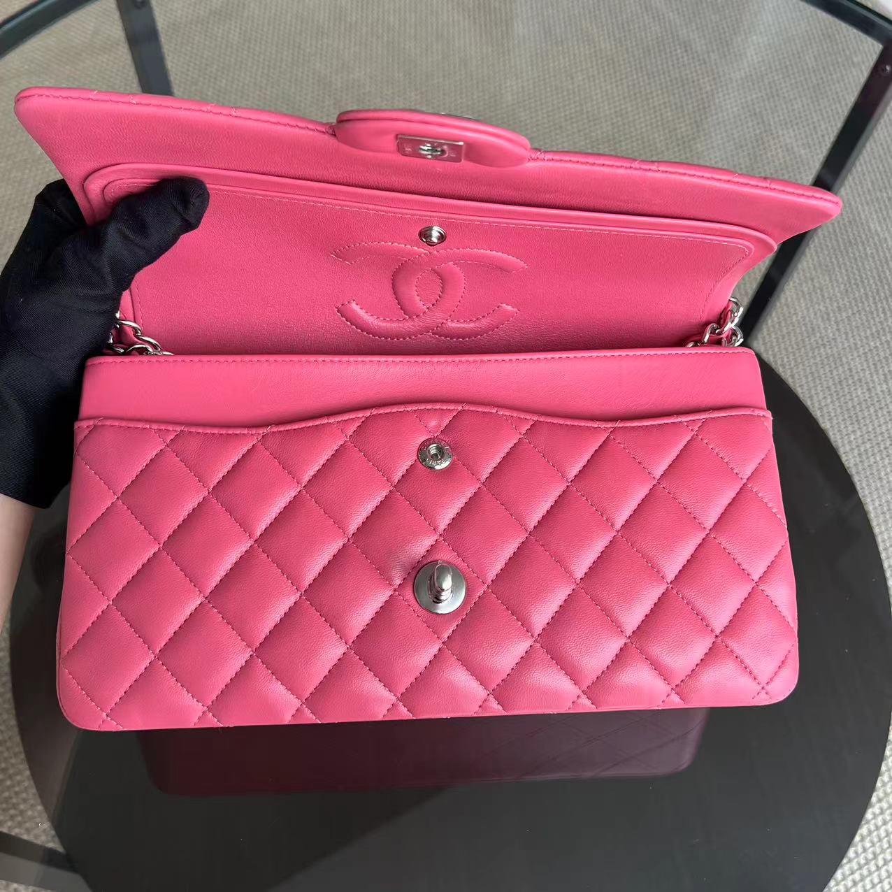 *Un, Full Set, Receipt* Classic Flap Medium Quilted Lambskin Pink Series 29