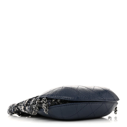 Tweed Calfskin Quilted Small Gabrielle Bucket Blue Multicolor