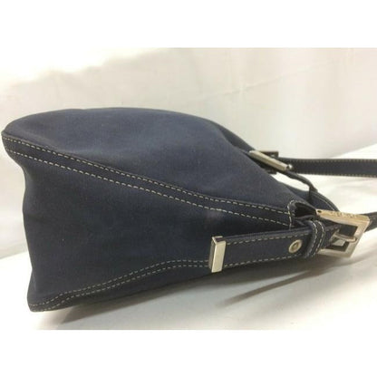 Fendi Heavy Dark Rinse Denim Fabric Limited Edition Baguette Shoulder Bag w Chrome & Enamel Hardware