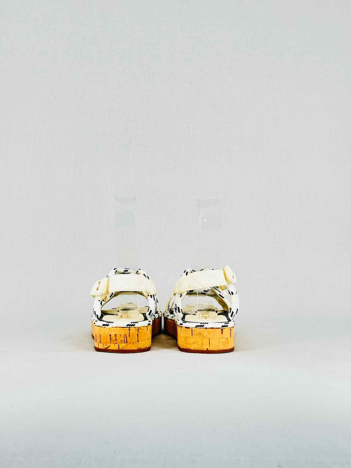 CHANEL Dad Cord Cream Quilted Size EU 36 Sandals