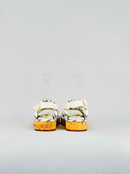 CHANEL Dad Cord Cream Quilted Size EU 36 Sandals