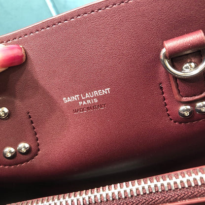 Yves Saint Laurent Sac De Jour Baby In Shiny Burgundy