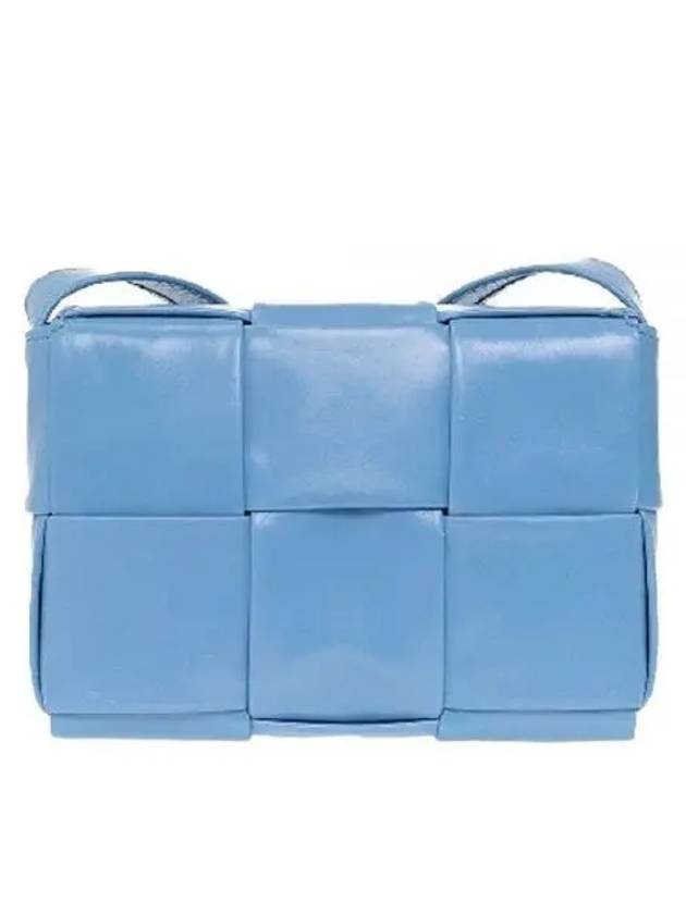 Luxury Bottega Veneta Cassette Small Leather Cross Bag Blue