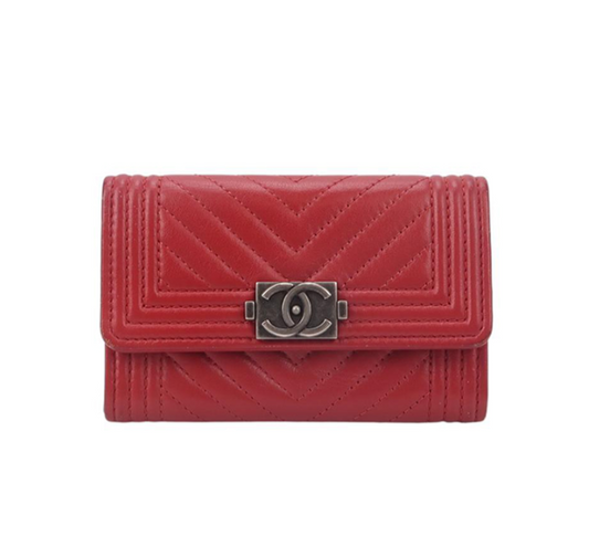 Chanel Leboy Wallet red