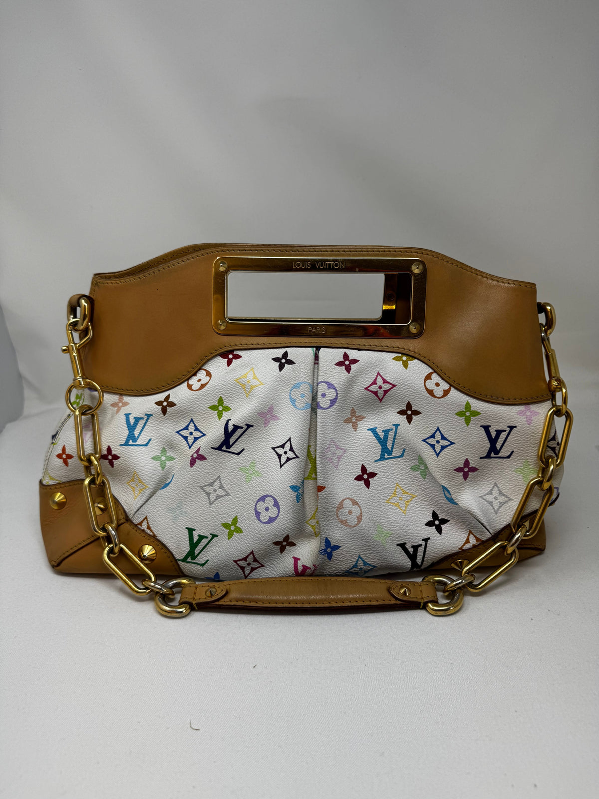 LOUIS VUITTON Monogram Multicolor Judy MM White B20-67