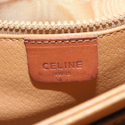 Celine Macadam Canvas Shoulder Bag PVC Leather Brown  ai095