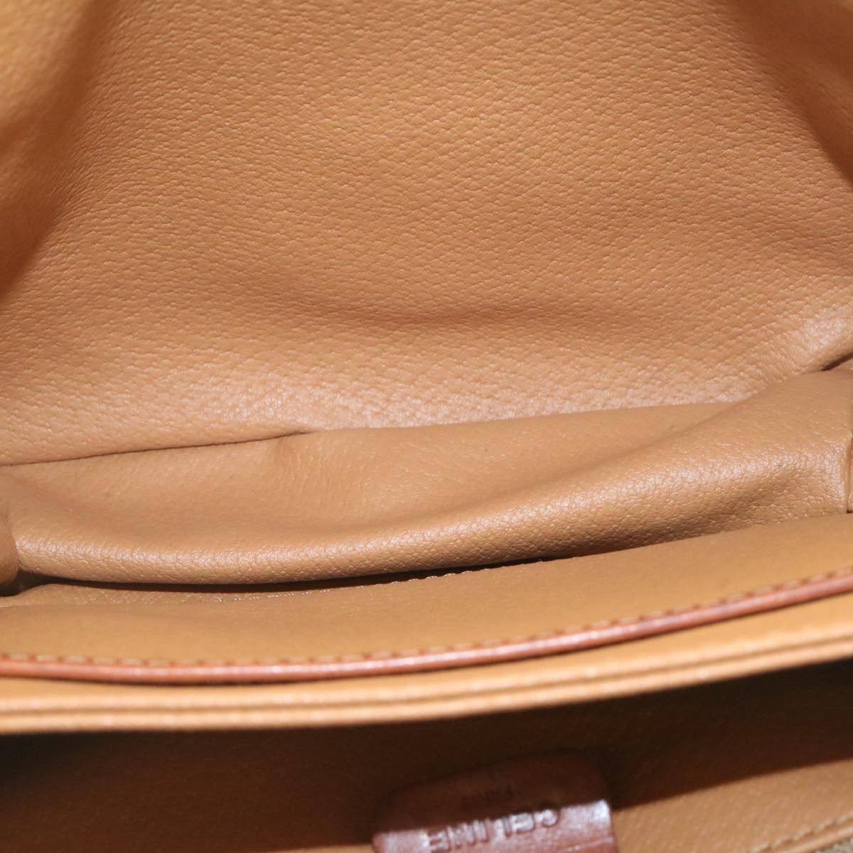 Celine Macadam Canvas Shoulder Bag PVC Leather Brown  ai095