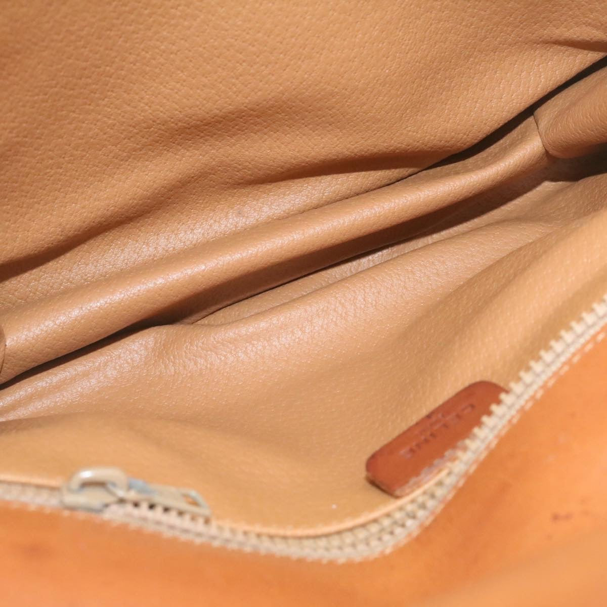 Celine Macadam Canvas Shoulder Bag PVC Leather Brown  ai095