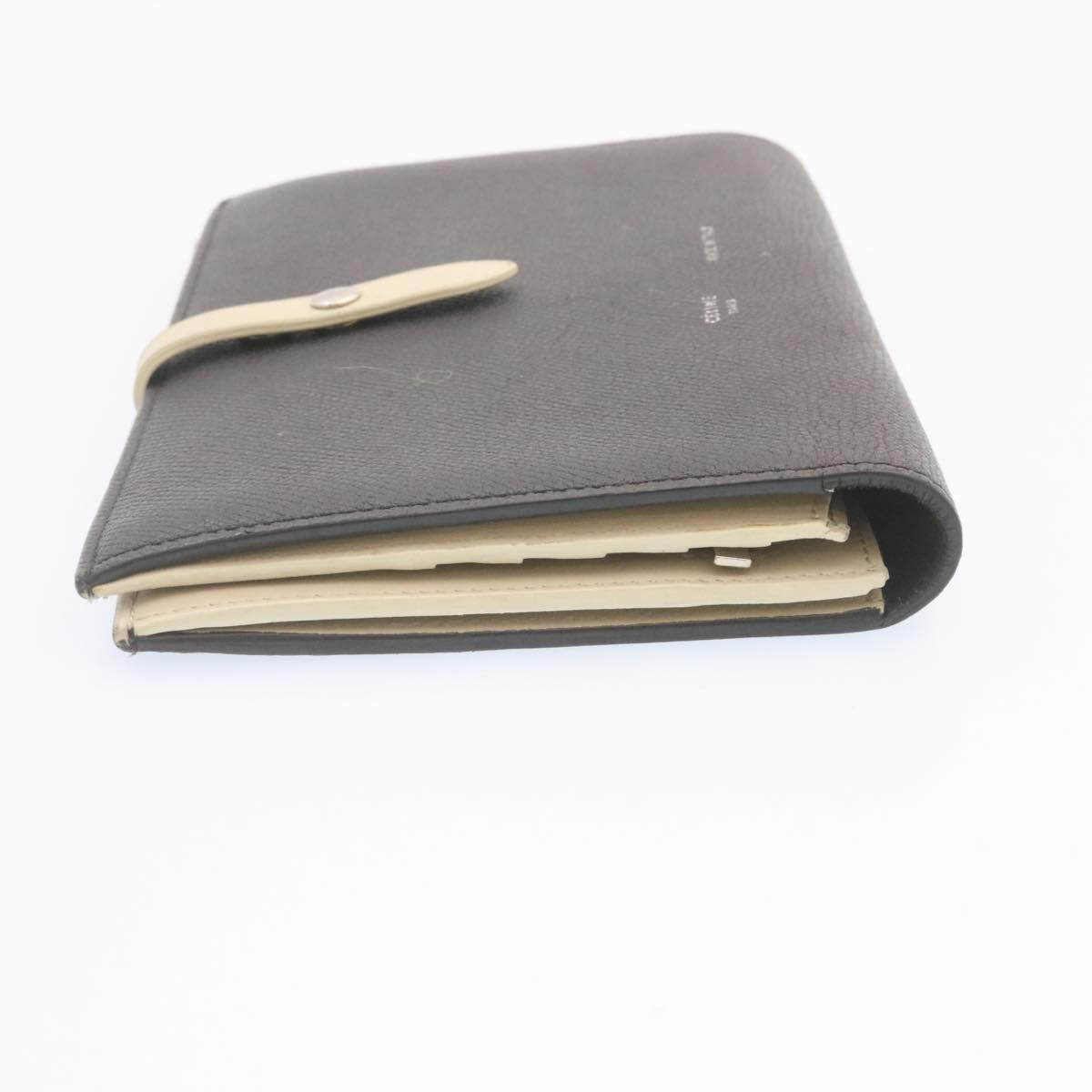 Celine Large Strap Wallet Leather Black  ai152