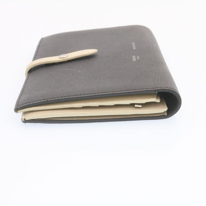 Celine Large Strap Wallet Leather Black  ai152