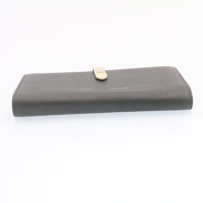 Celine Large Strap Wallet Leather Black  ai152