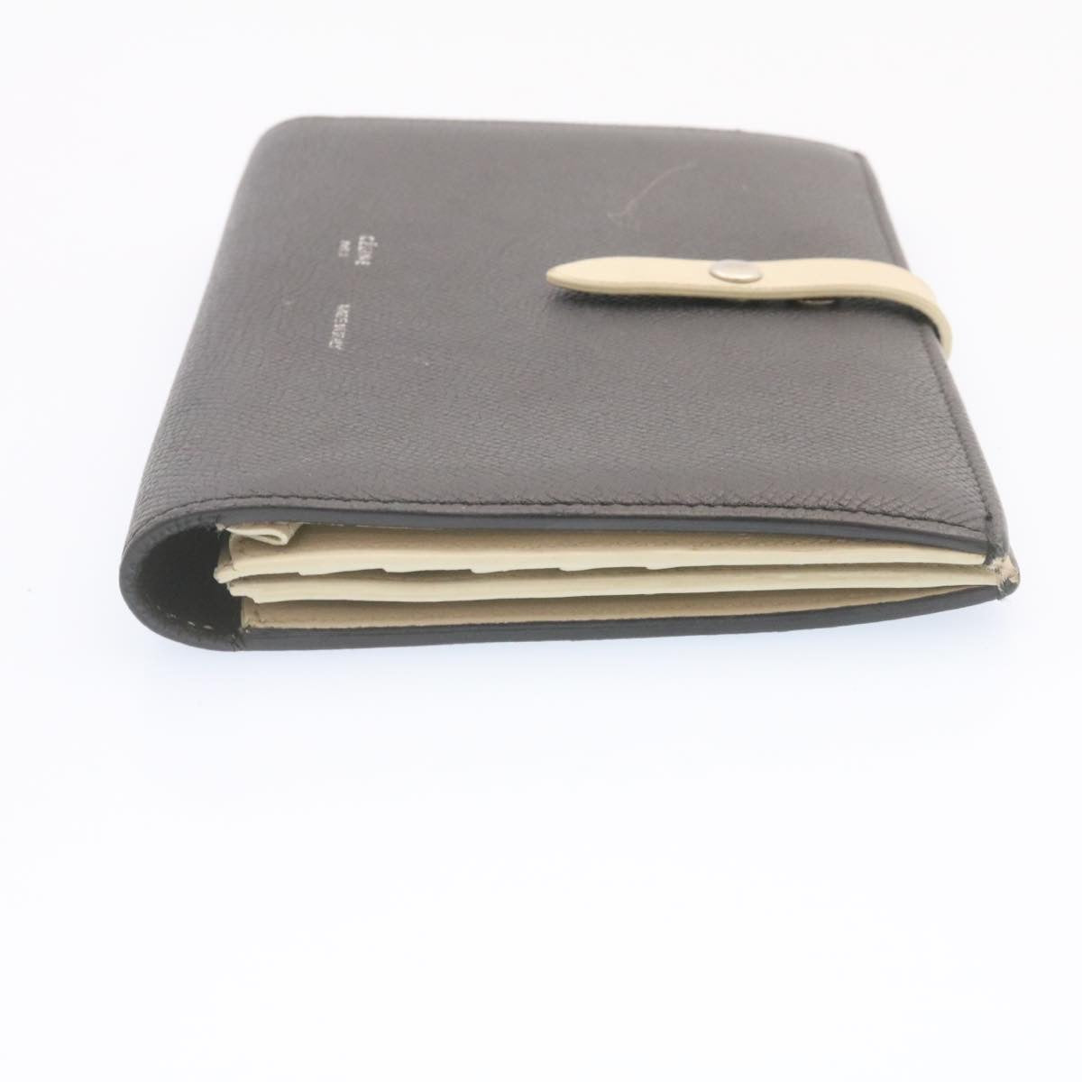 Celine Large Strap Wallet Leather Black  ai152