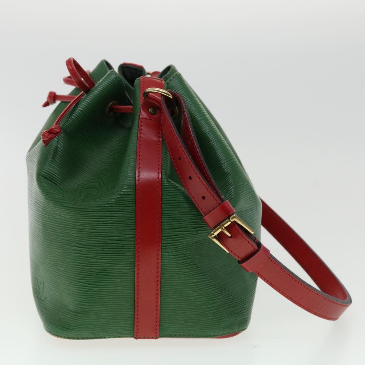 LOUIS VUITTON Epi Petit Noe Bicolor Shoulder Bag Green Red M44147 LV Auth ai476