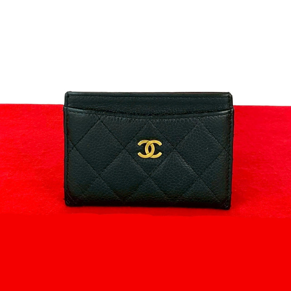 Chanel Matelassé Caviar Leather Card Case
