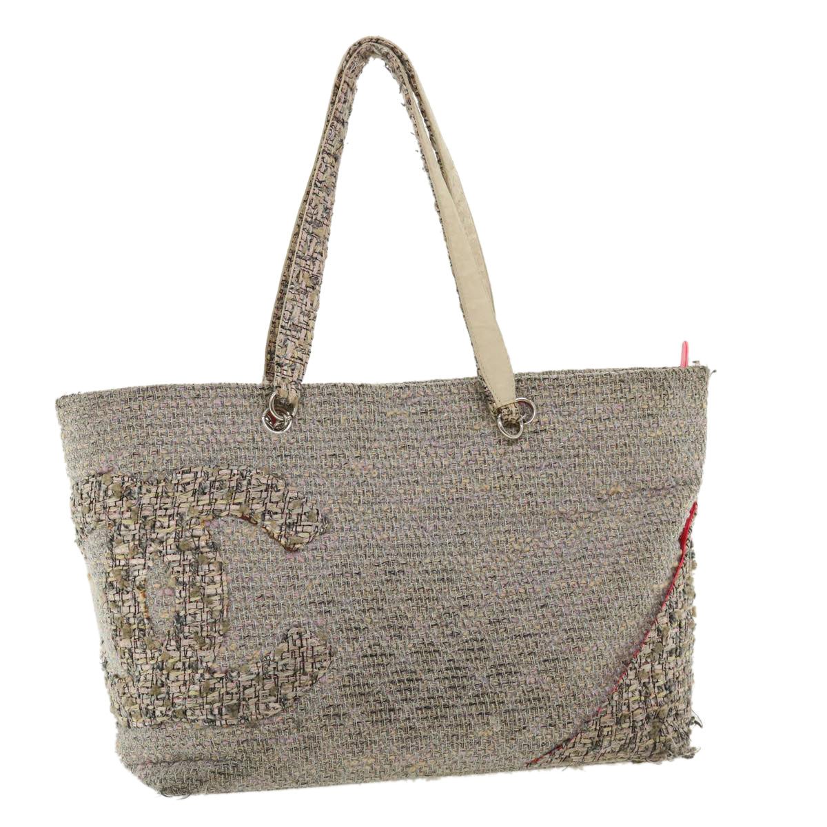 Chanel Cambon Line Tote Bag Pink Gray CC Auth am