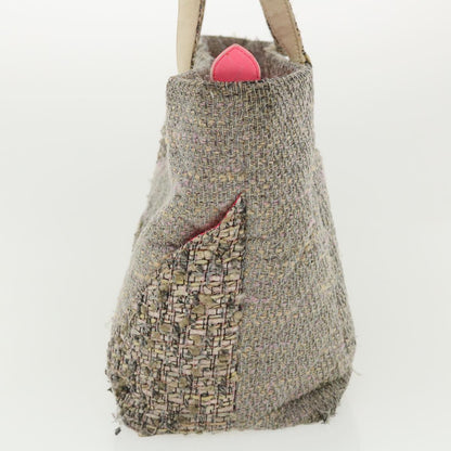CHANEL Cambon Line Tote Bag Pink Gray CC Auth am3204