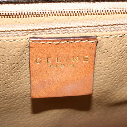 Celine Macadam Canvas Hand Bag PVC Leather Brown  am3558