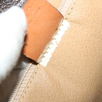 Celine Macadam Canvas Hand Bag PVC Leather Brown  am3558