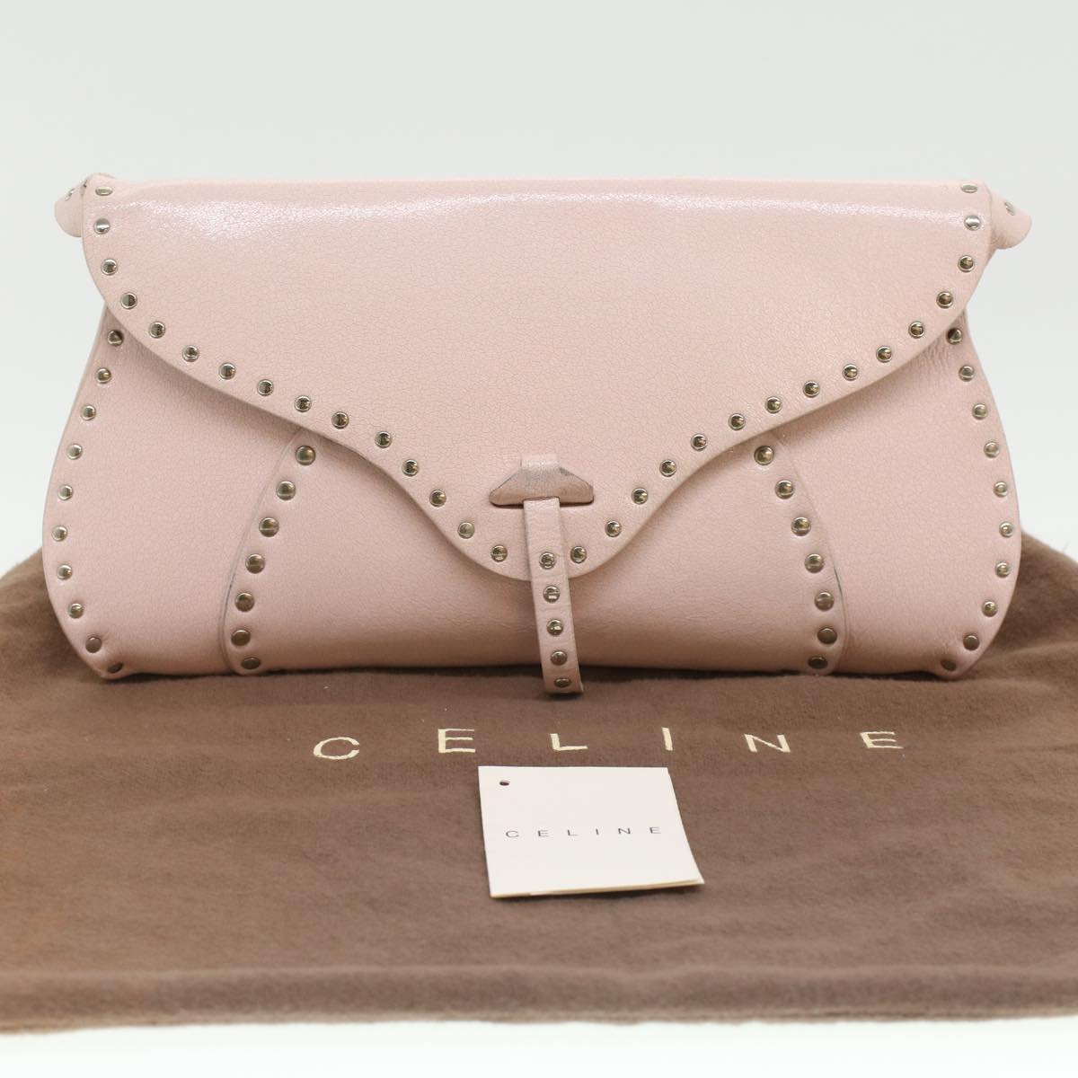 Celine Studs Shoulder Bag Leather Pink CE00/23  am3799
