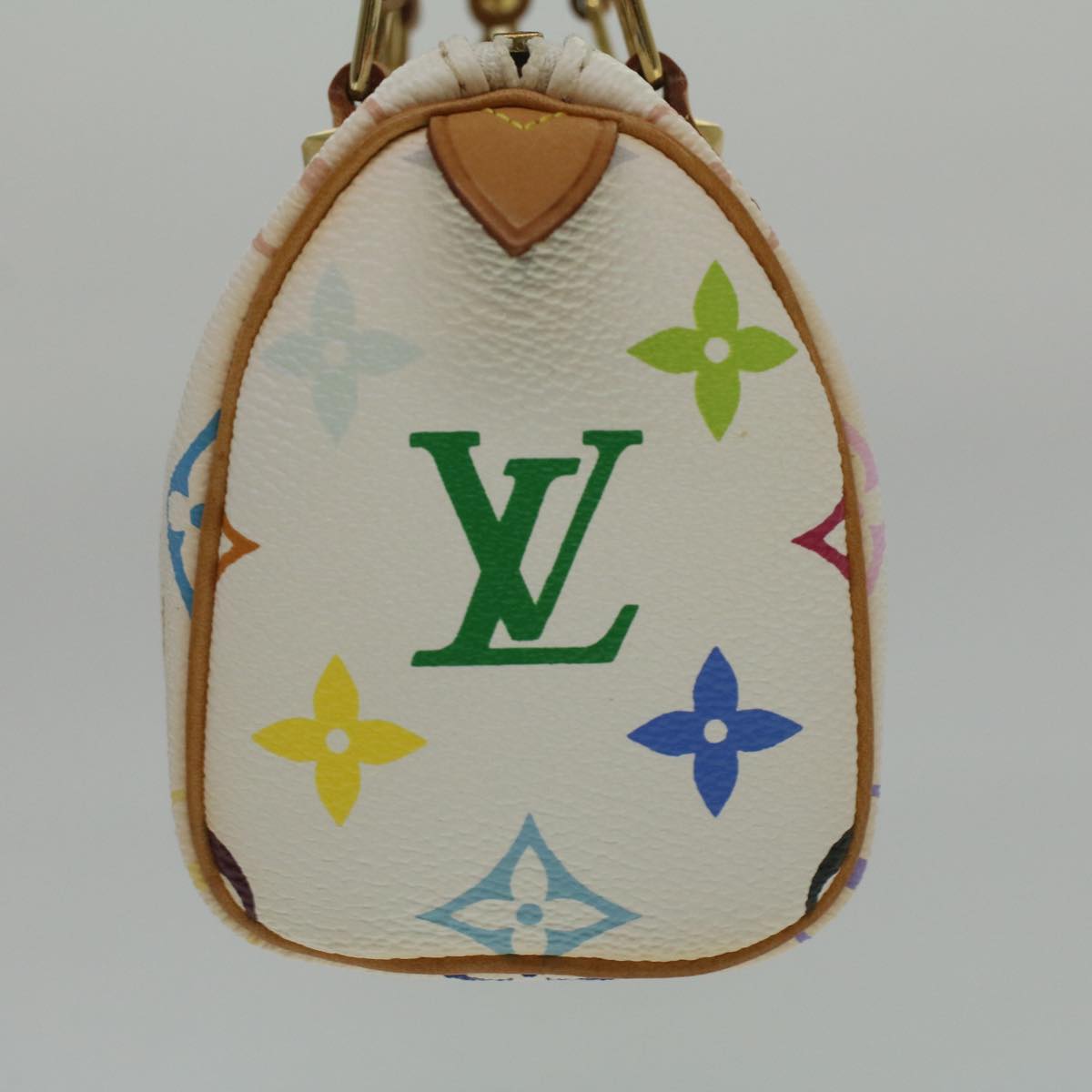 Louis Vuitton Monogram Multicolor Mini Speedy Hand Bag White M92645 Auth am3975