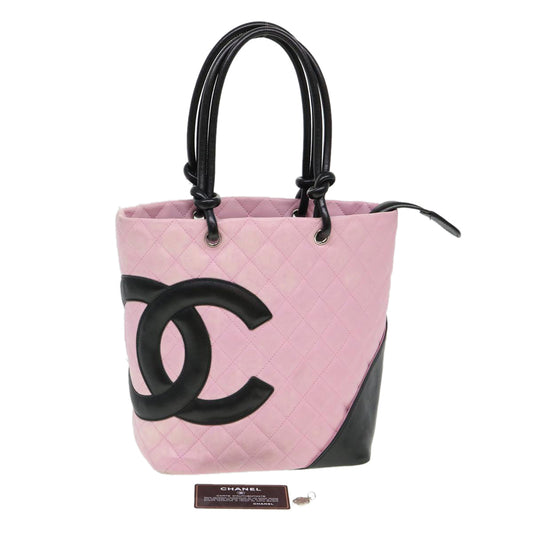 Chanel Cambon Line Shoulder Bag Caviar Skin Pink CC Auth amA