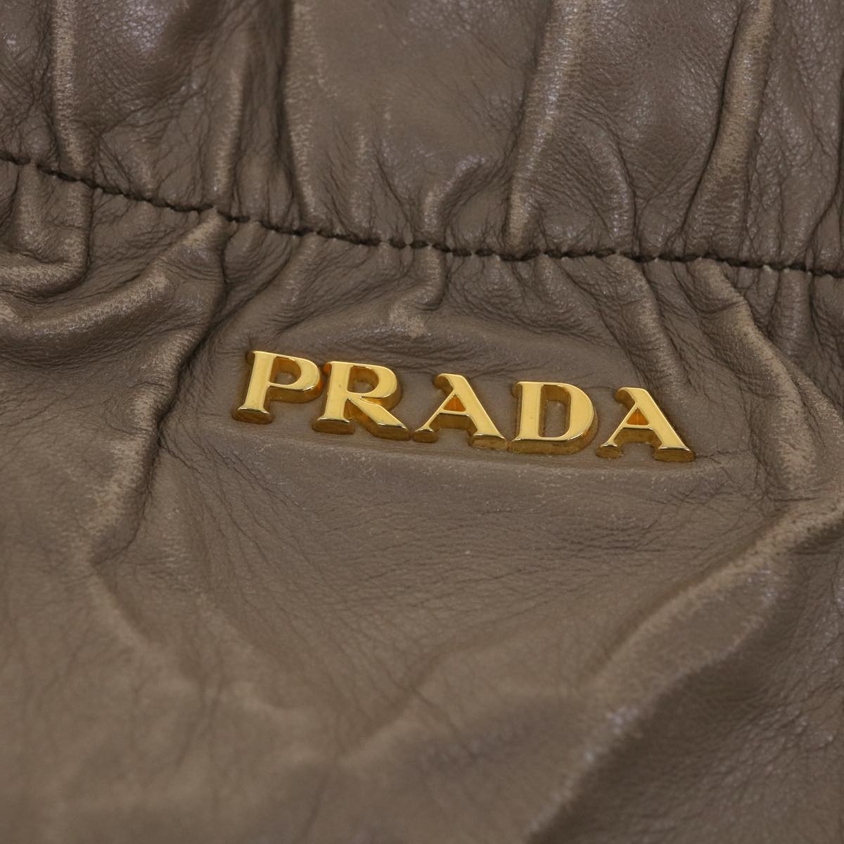 Prada Hand Bag Leather 2way Gray  am4052