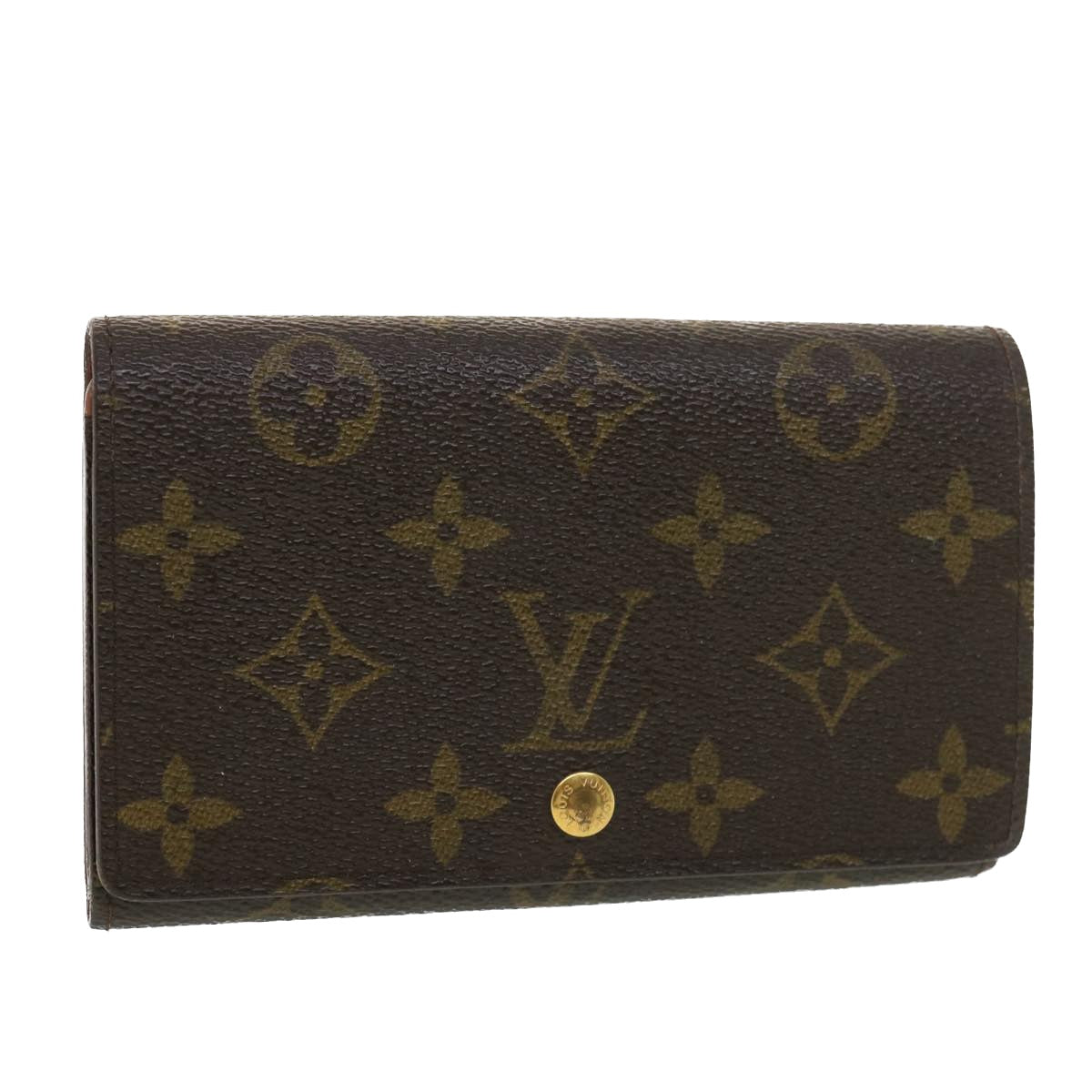 LOUIS VUITTON Monogram Porte Monnaie Billets Tresor Wallet M61730 LV am4096