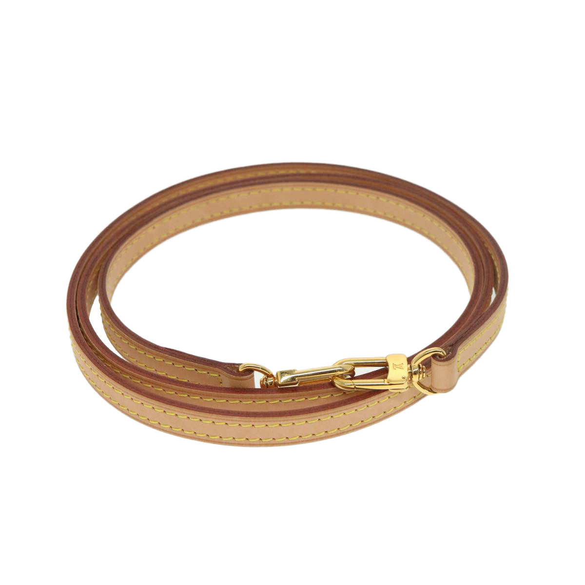 LOUIS VUITTON Shoulder Strap Leather 46.1"" Beige LV am4102