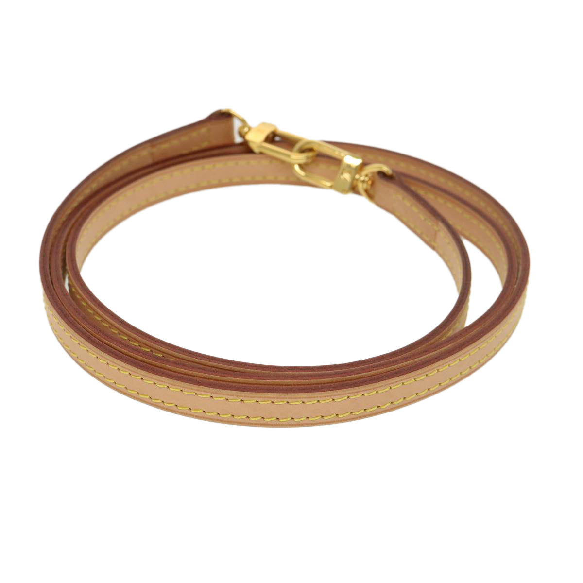 LOUIS VUITTON Shoulder Strap Leather 46.1"" Beige LV am4102