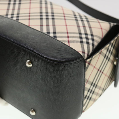 Burberry Nova Check Shoulder Bag Nylon Beige Auth am4137