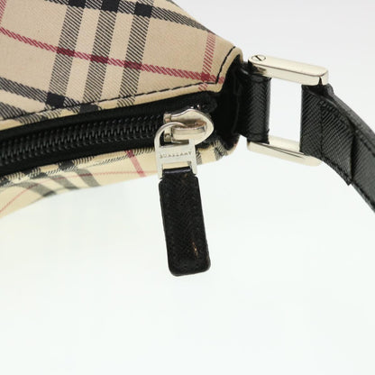 Burberry Nova Check Shoulder Bag Nylon Beige Auth am4137