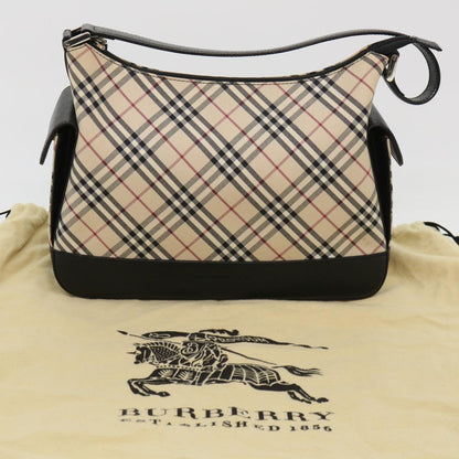 Burberry Nova Check Shoulder Bag Nylon Beige Auth am4137