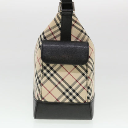 Burberry Nova Check Shoulder Bag Nylon Beige Auth am4137