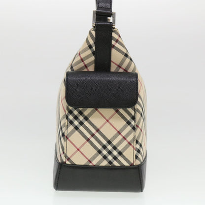 Burberry Nova Check Shoulder Bag Nylon Beige Auth am4137