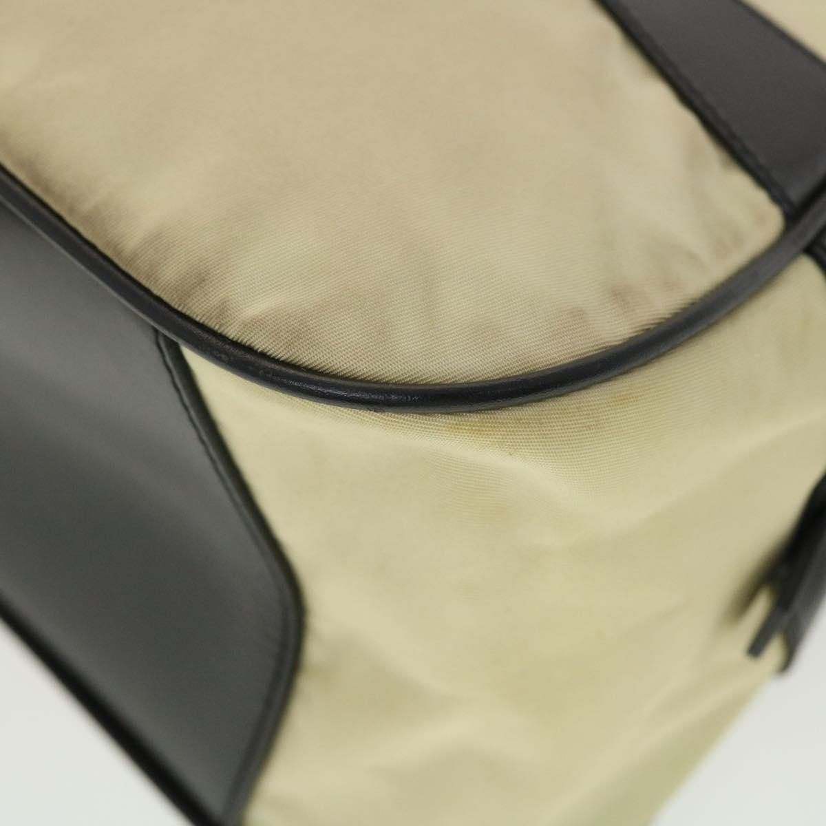 Prada Hand Bag Nylon Black Beige  am4158