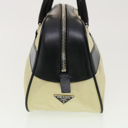 Prada Hand Bag Nylon Black Beige  am4158