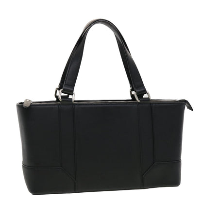 Burberry Hand Bag Leather Black Auth am4194