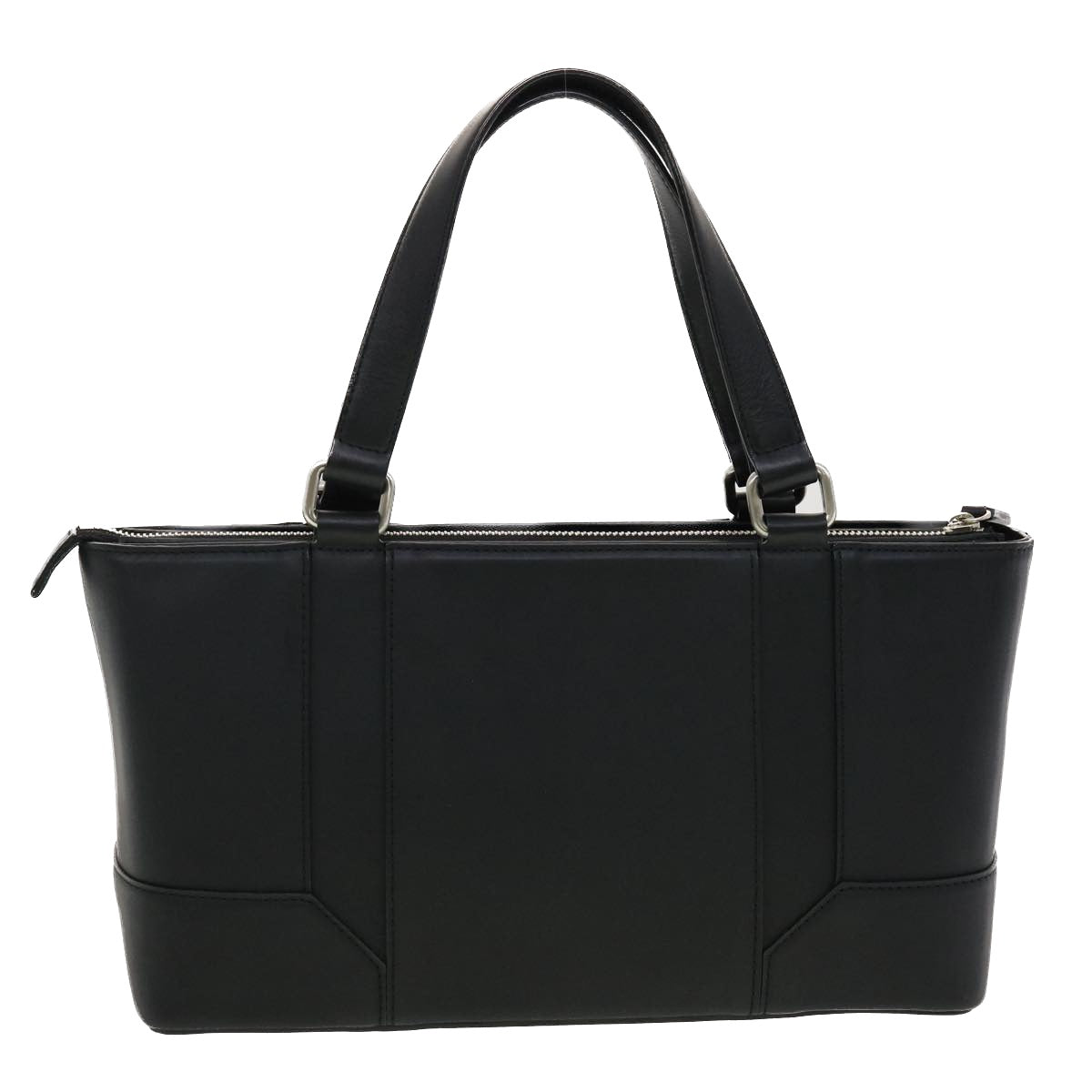Burberry Hand Bag Leather Black Auth am4194