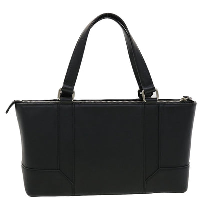 Burberry Hand Bag Leather Black Auth am4194