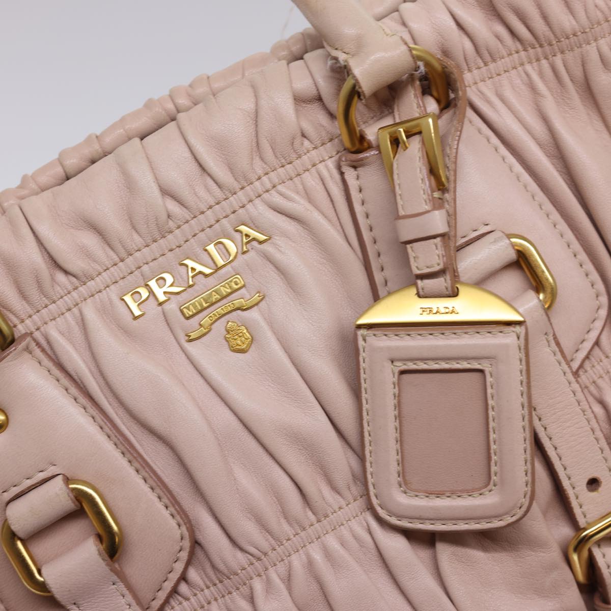 Prada Hand Bag Leather 2way Pink  am4199