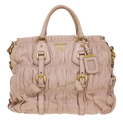 Prada Hand Bag Leather 2way Pink  am4199