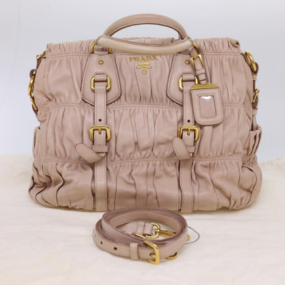 Prada Hand Bag Leather 2way Pink  am4199